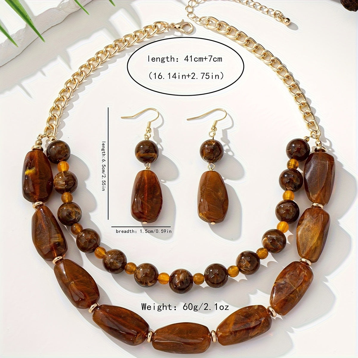 Boho Acrylic Bead Jewelry Set