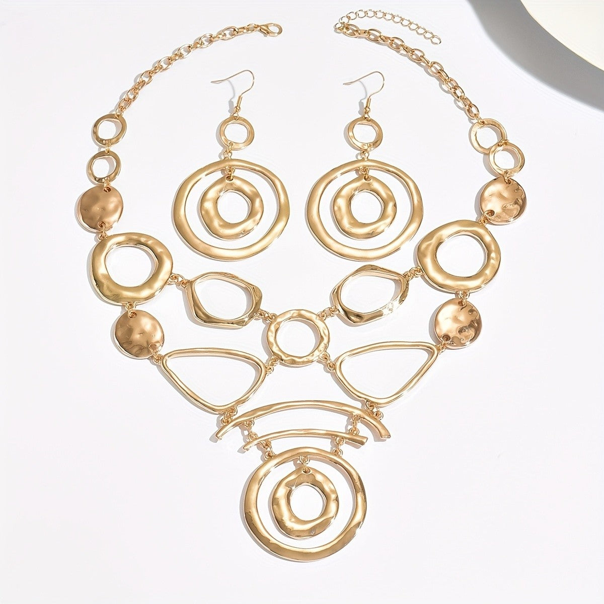 18k Geometric Openwork Jewelry Set