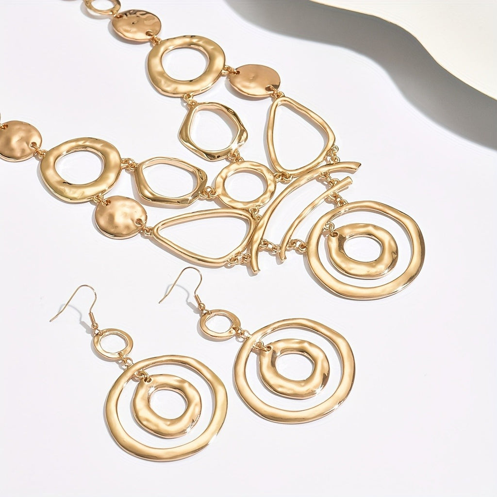 18k Geometric Openwork Jewelry Set