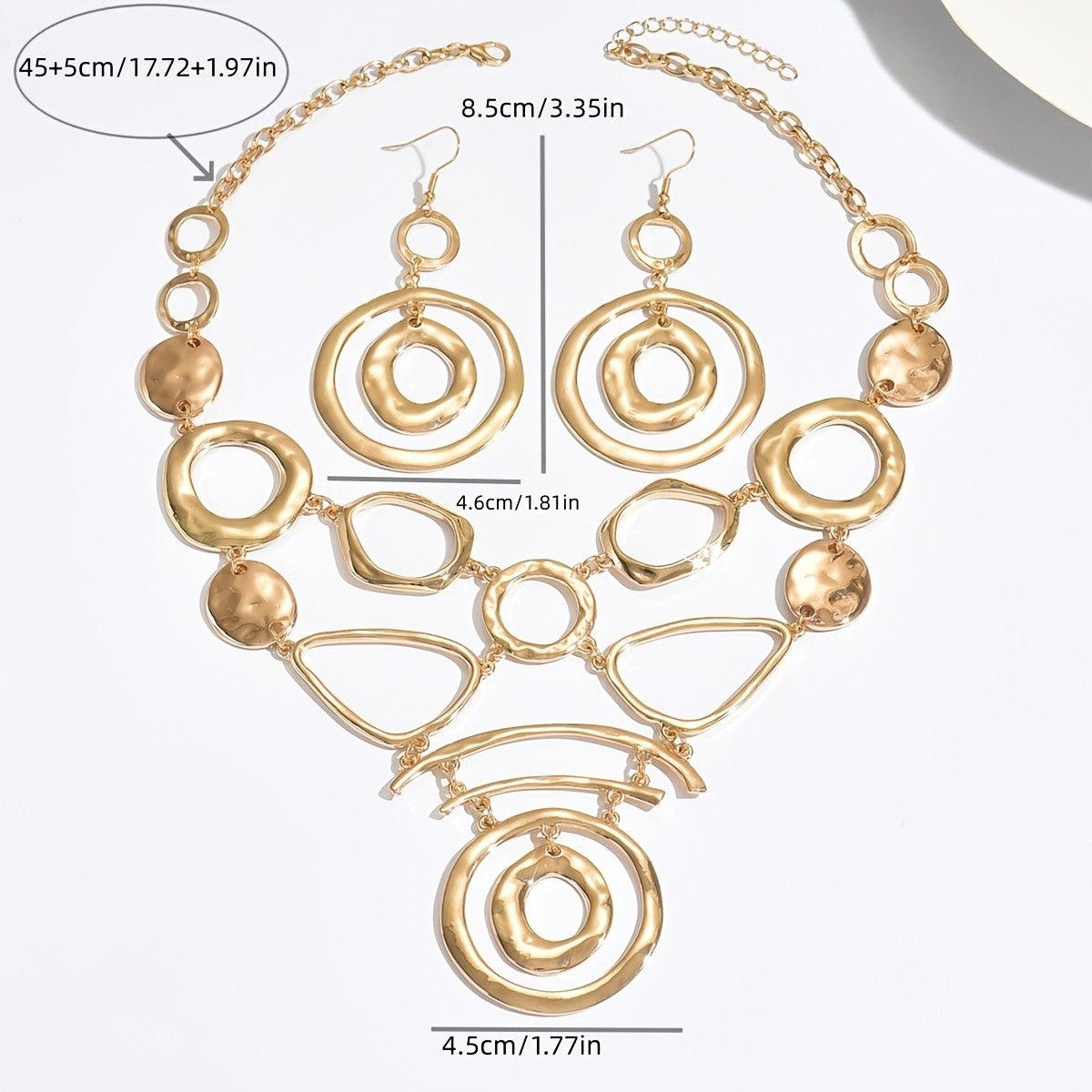 18k Geometric Openwork Jewelry Set