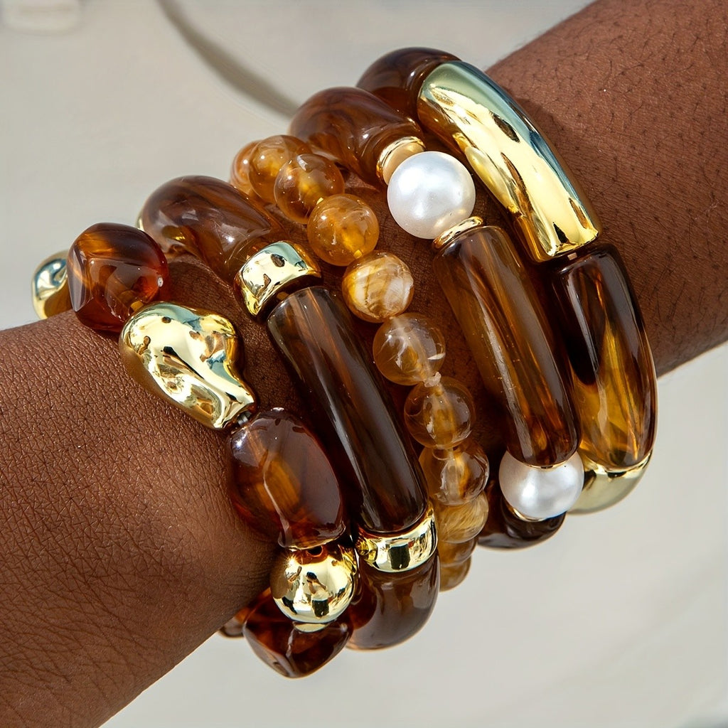 5PC Vintage Boho Bead Bracelet Set