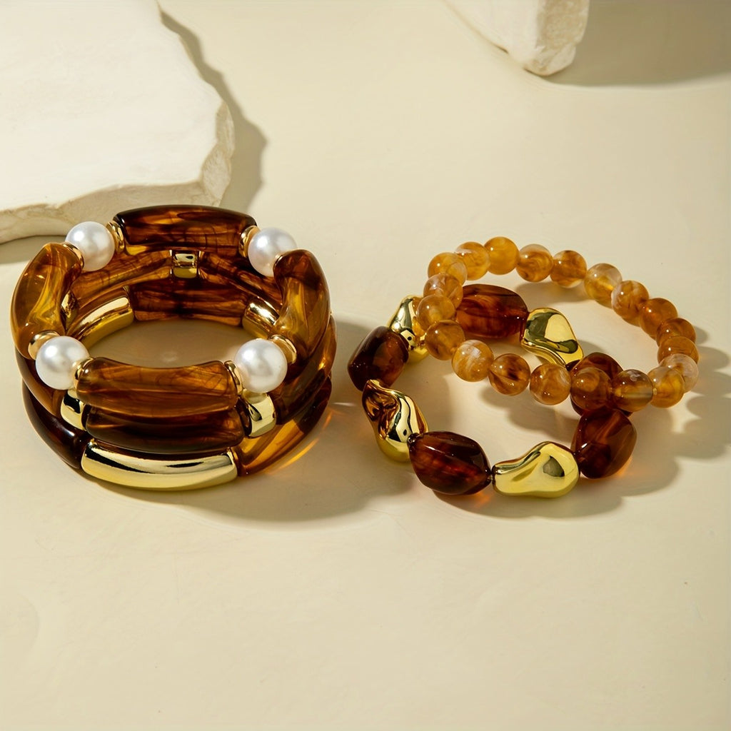 5PC Vintage Boho Bead Bracelet Set
