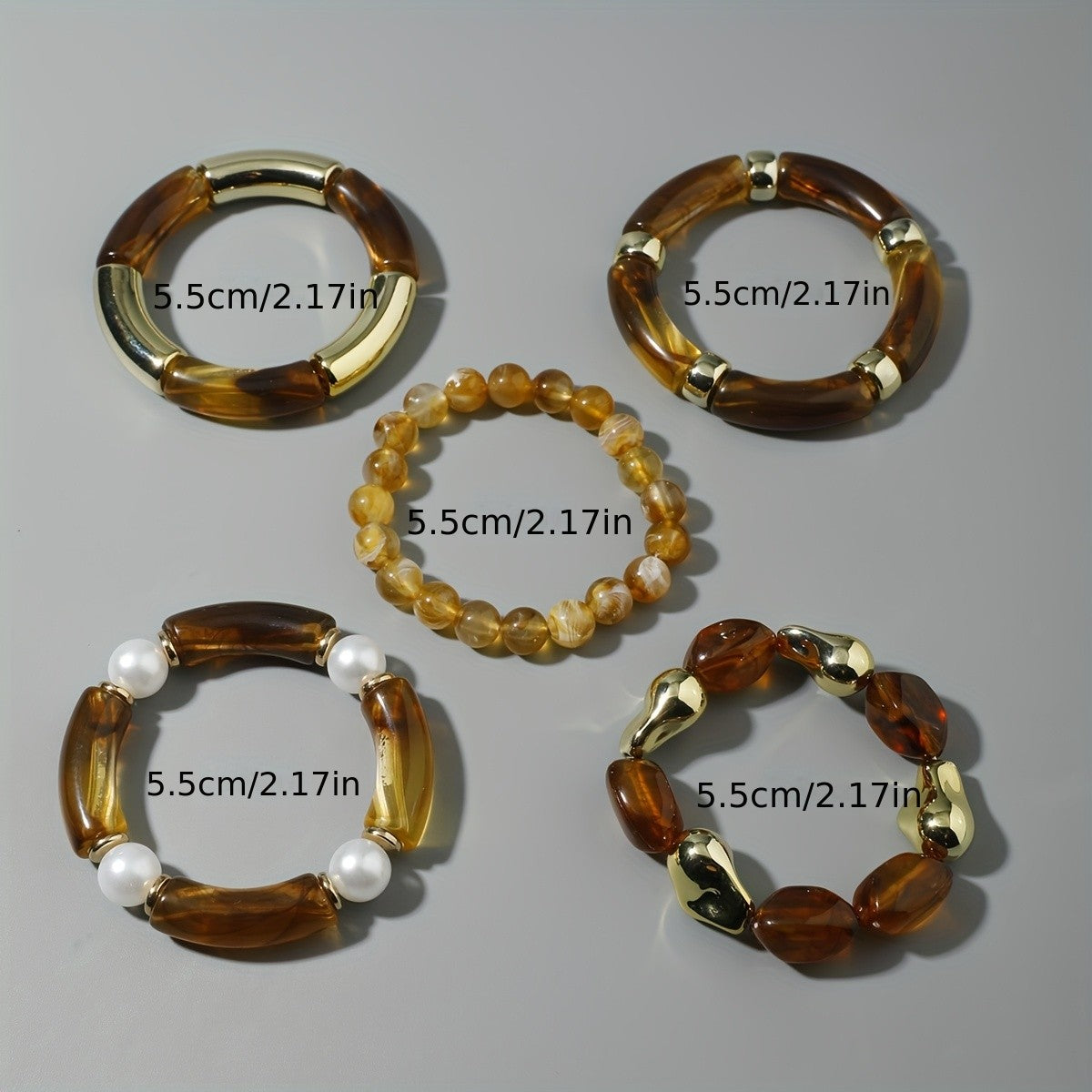 5PC Vintage Boho Bead Bracelet Set