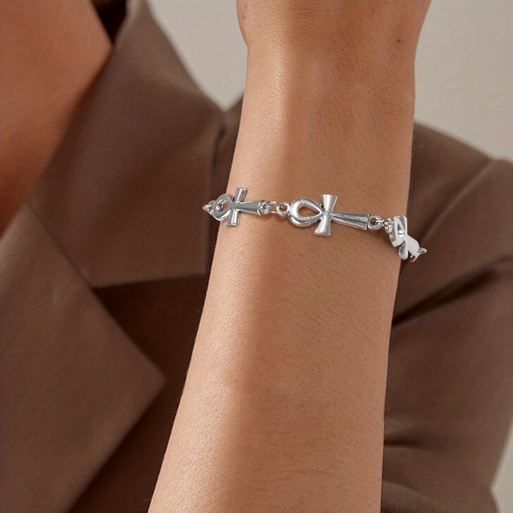 Elegant Ankh Charm Bracelet