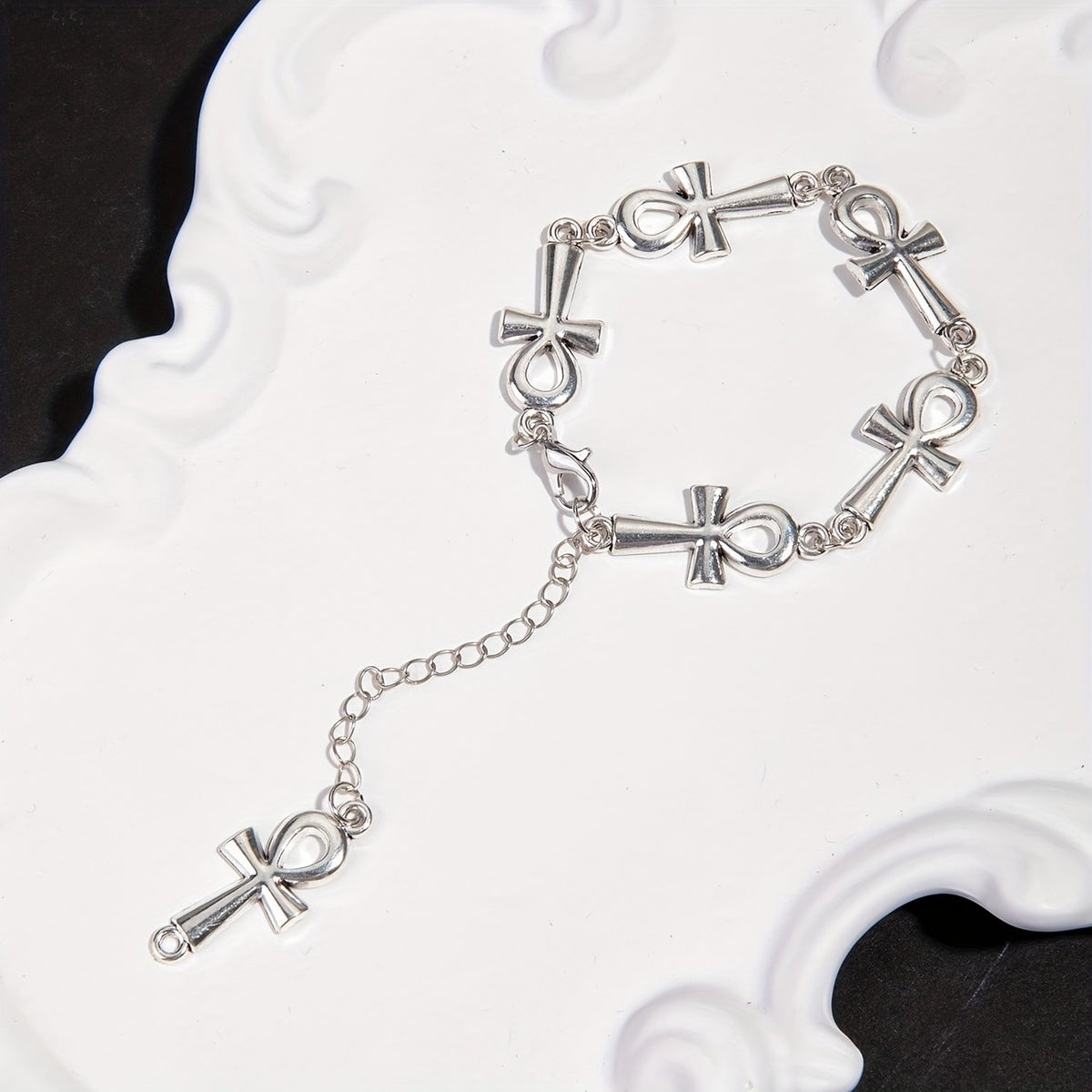 Elegant Ankh Charm Bracelet