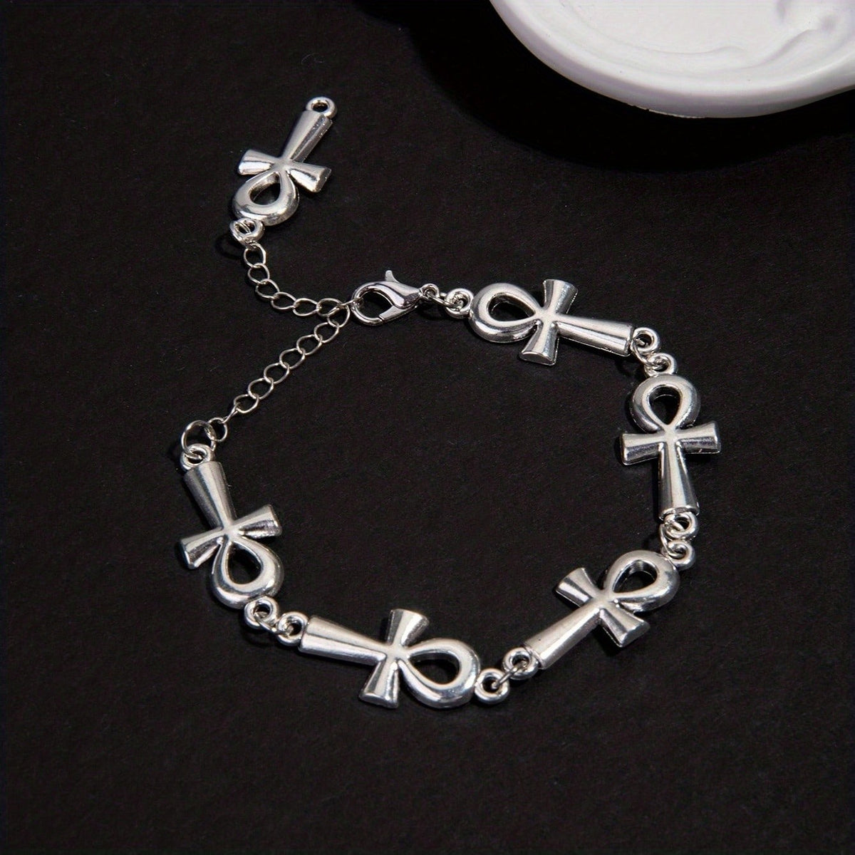 Elegant Ankh Charm Bracelet