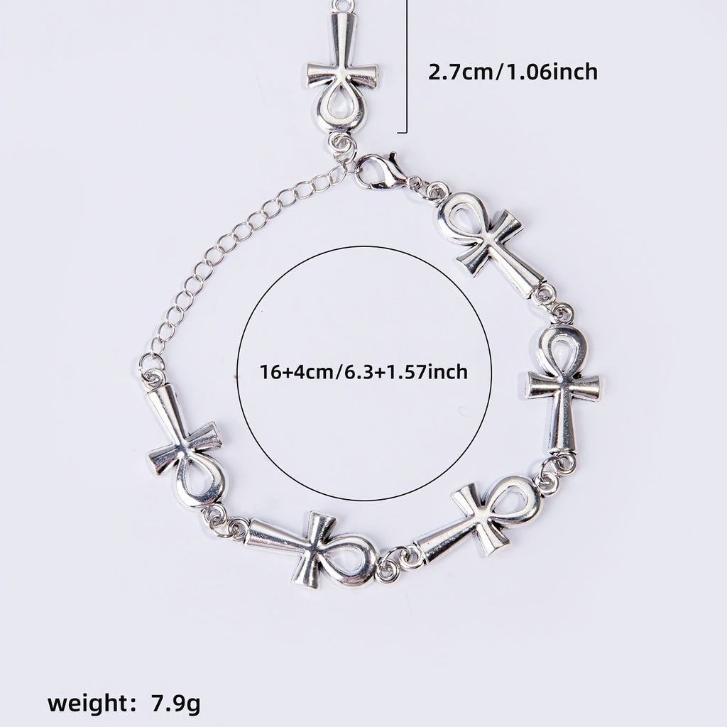 Elegant Ankh Charm Bracelet