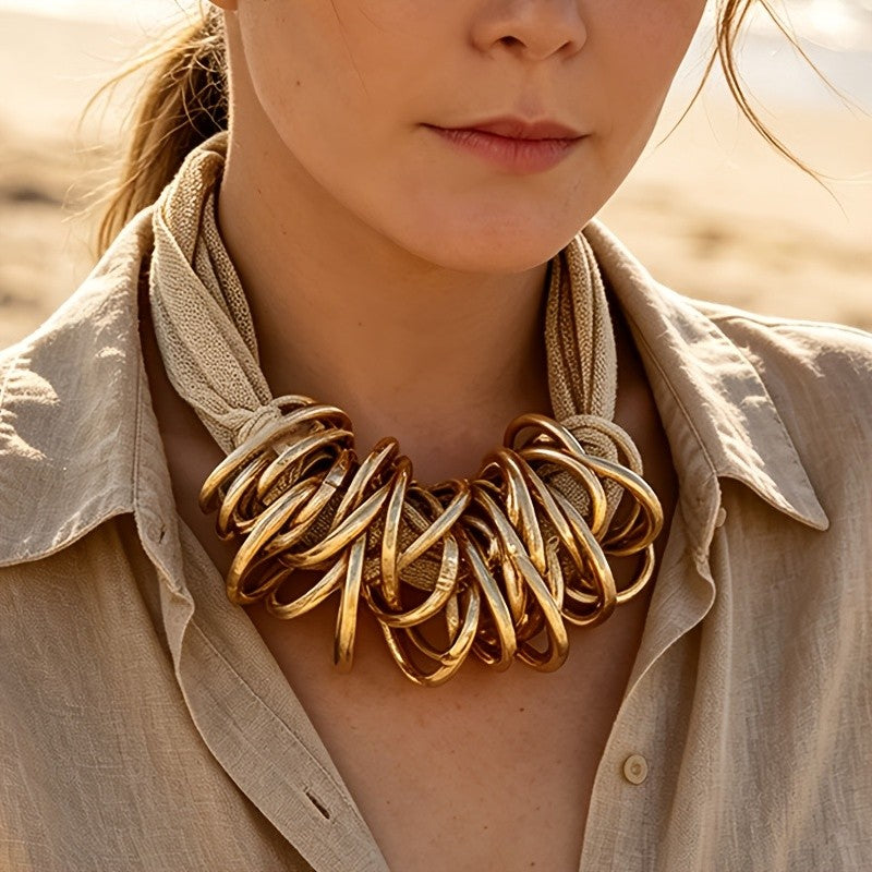 Elegant Geometric Loop Necklace