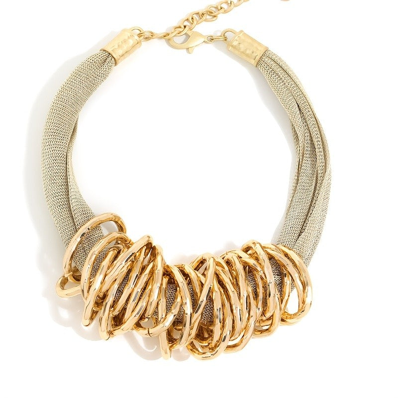 Elegant Geometric Loop Necklace