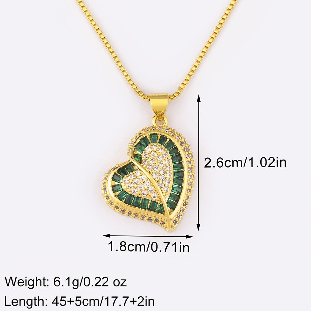 18k Elegant Pave Heart Necklace