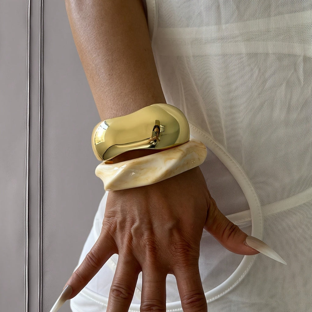 3PC Vintage Marble Stack Bracelets