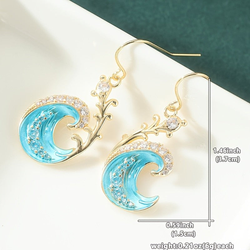 18k Elegant Wave Earrings