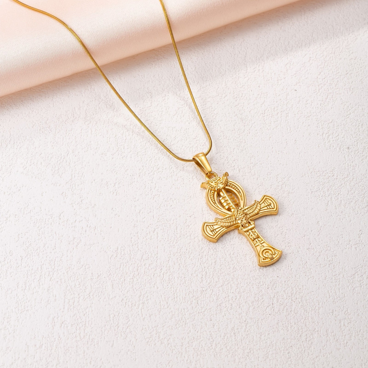 18k Elegant Ankh Necklace
