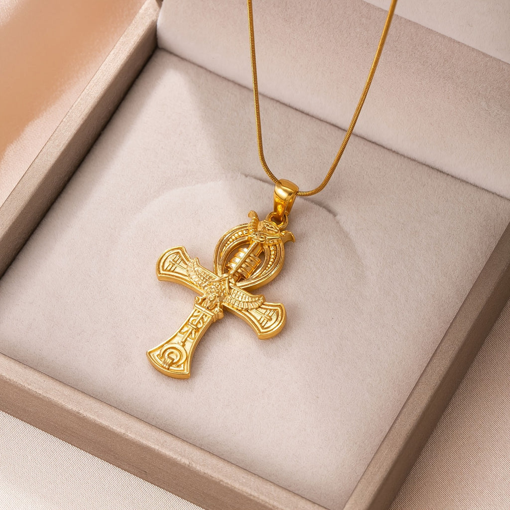 18k Elegant Ankh Necklace