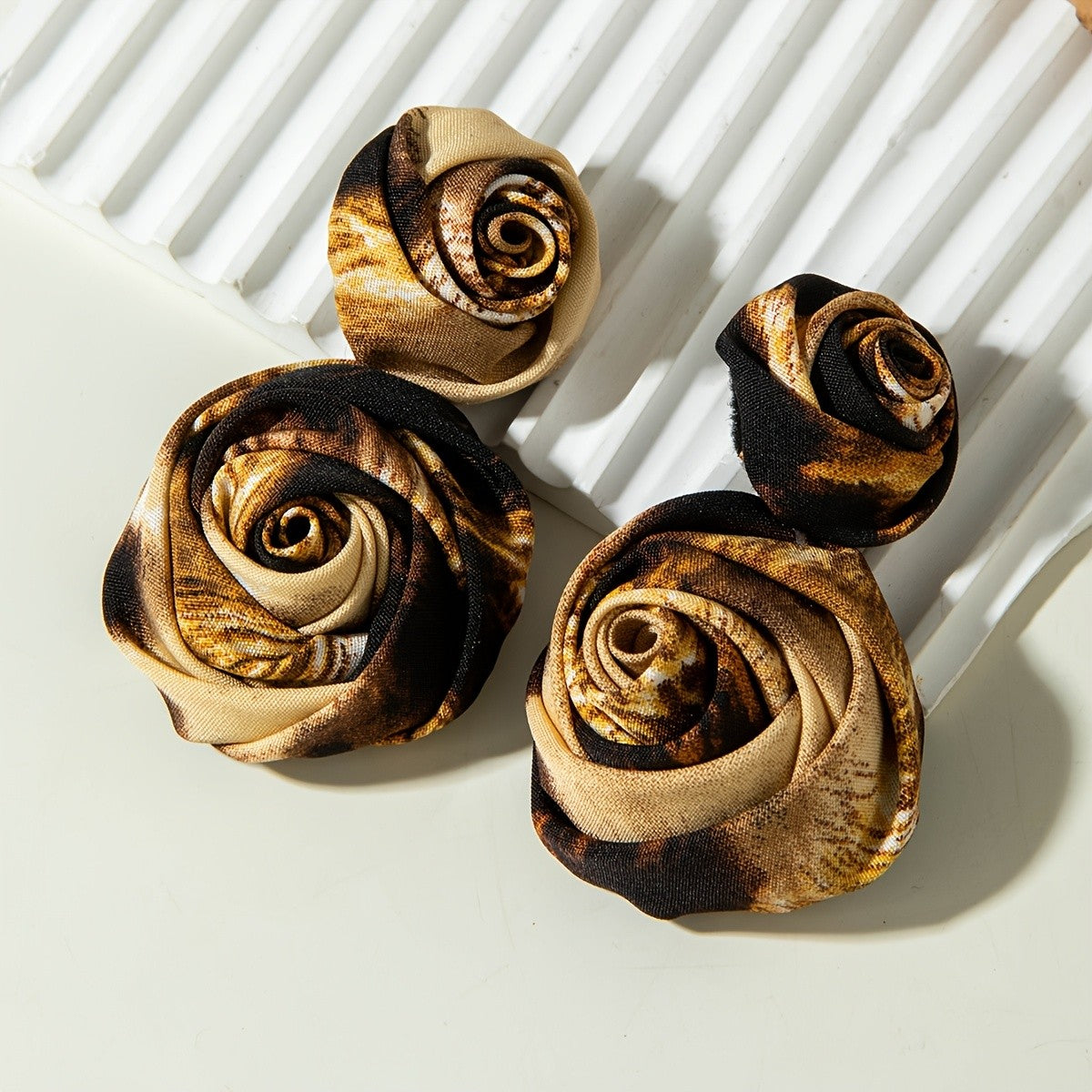 Vintage Floral Rose Earrings