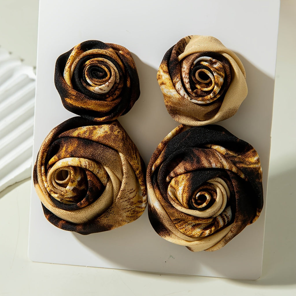 Vintage Floral Rose Earrings