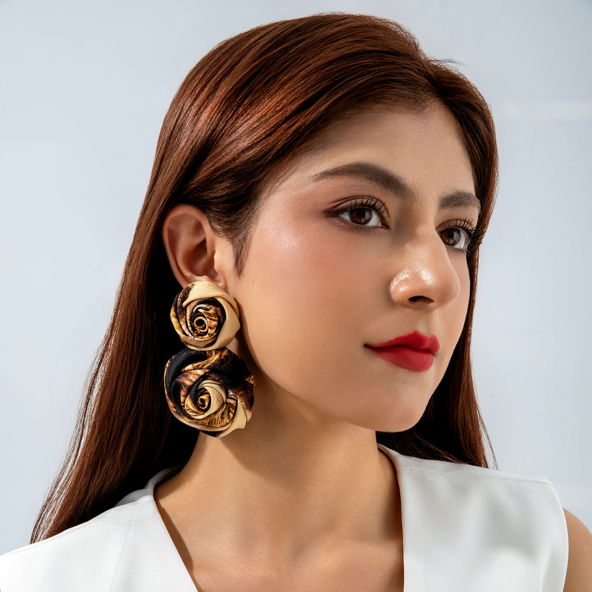 Vintage Floral Rose Earrings