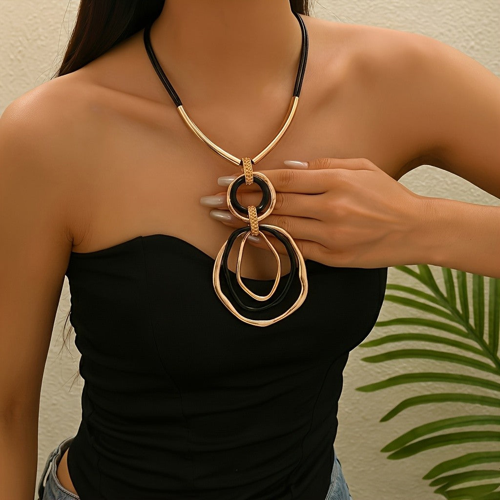Vintage Geometric Link Necklace