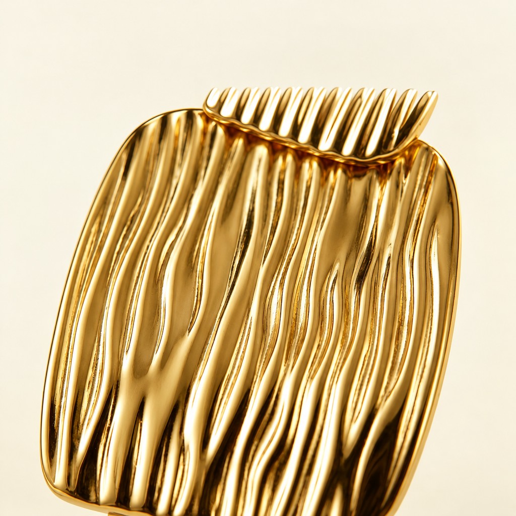 18k Geometric Textured Earrings