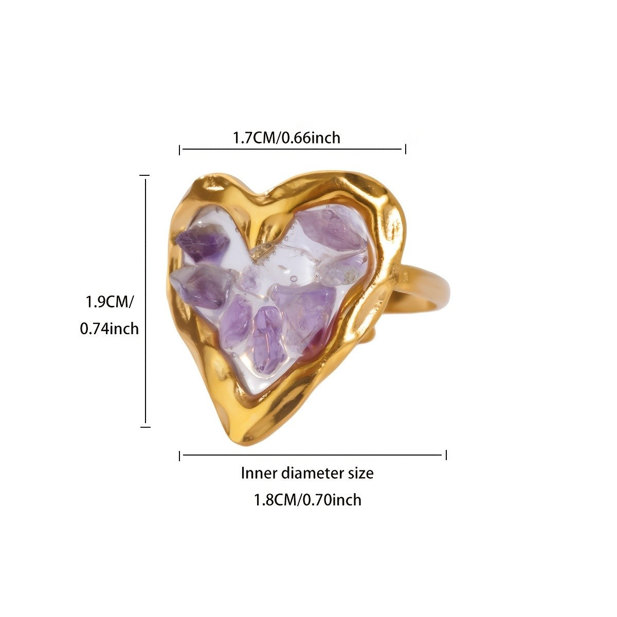 18k Boho Heart Ring
