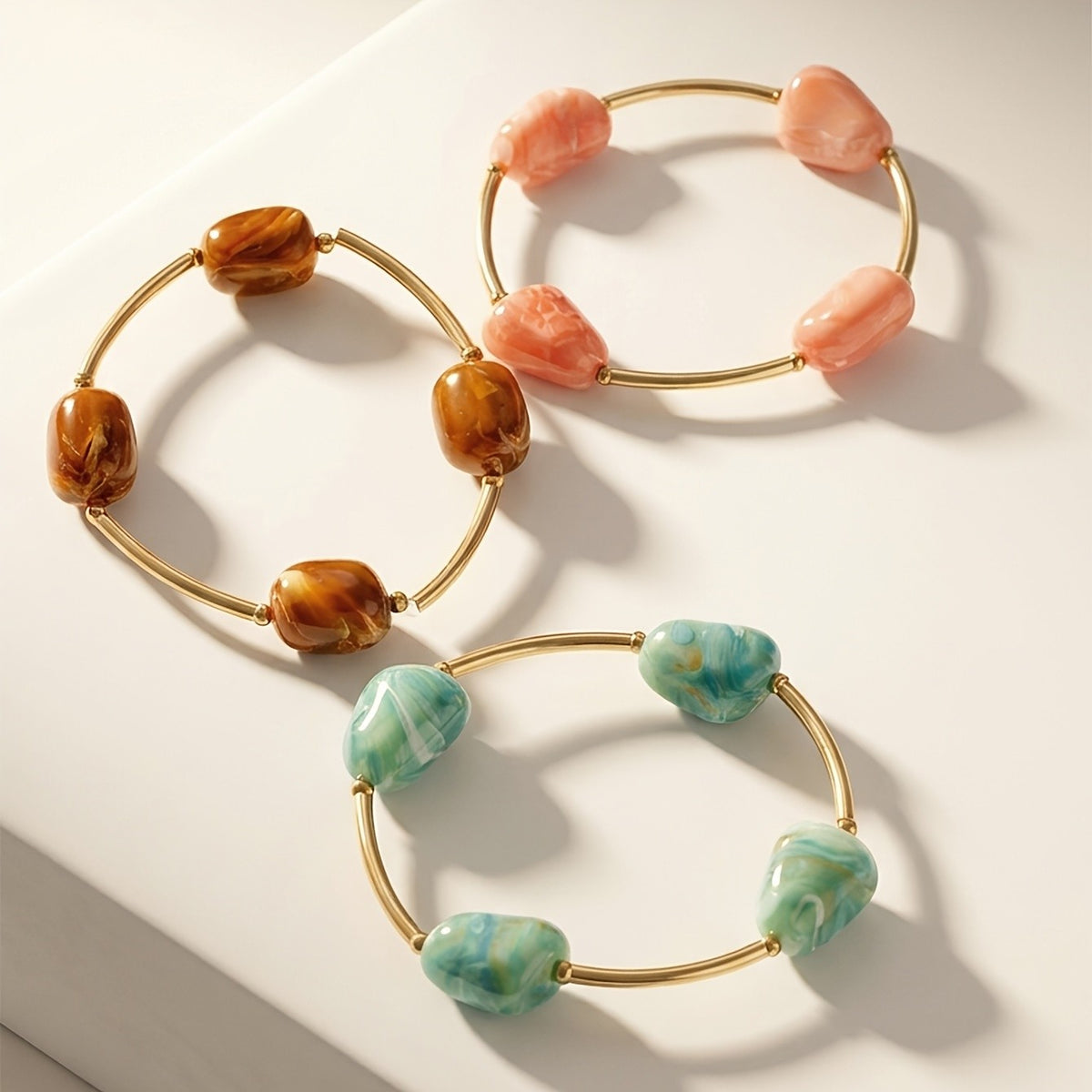 3PC Boho Stone Stack Bracelets