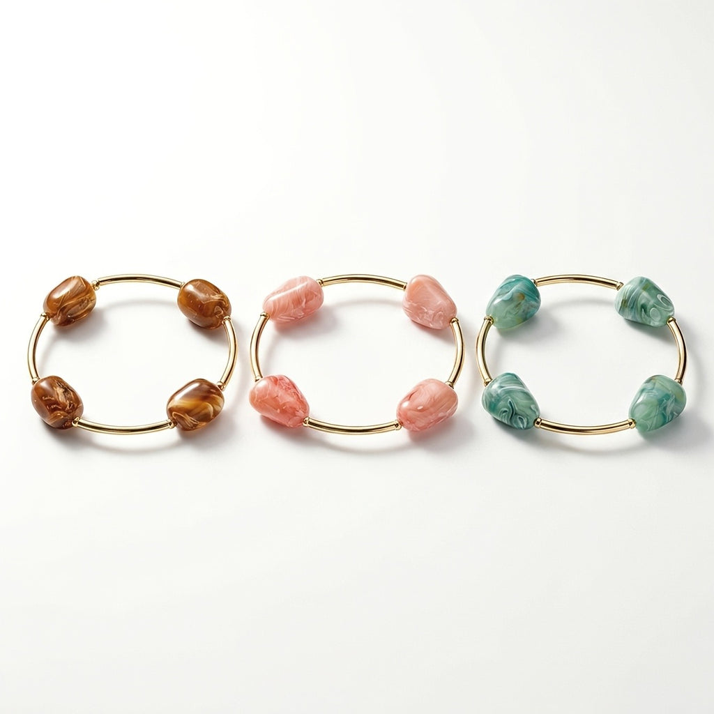 3PC Boho Stone Stack Bracelets