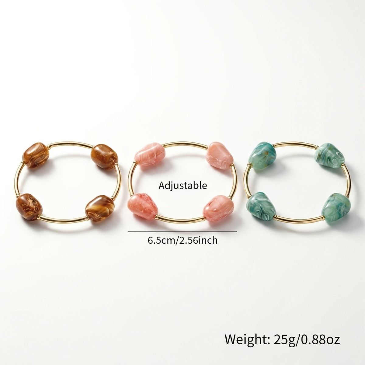 3PC Boho Stone Stack Bracelets