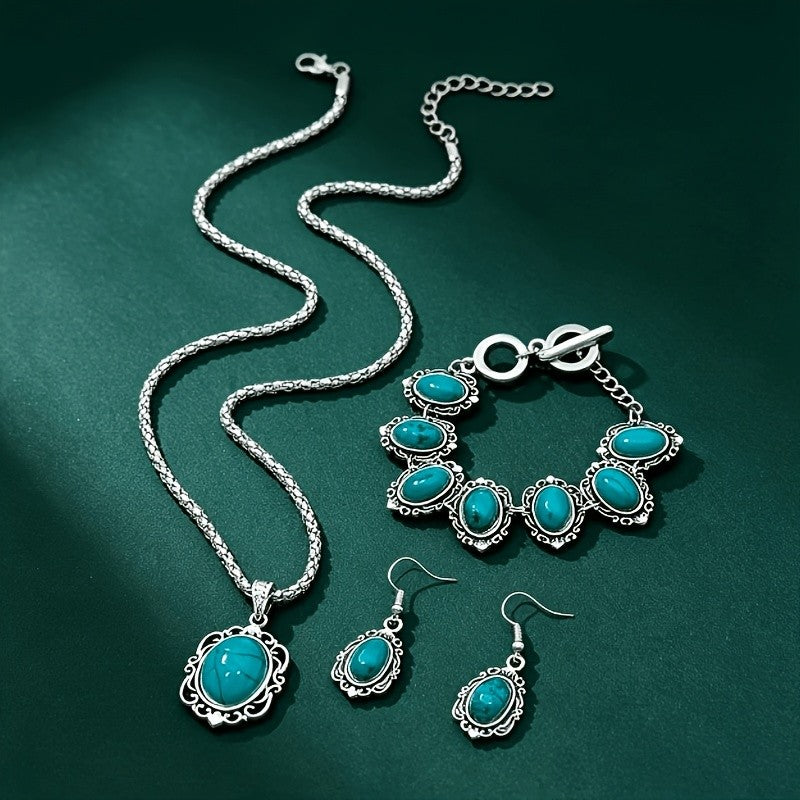 3PC Vintage Turquoise Jewelry Set