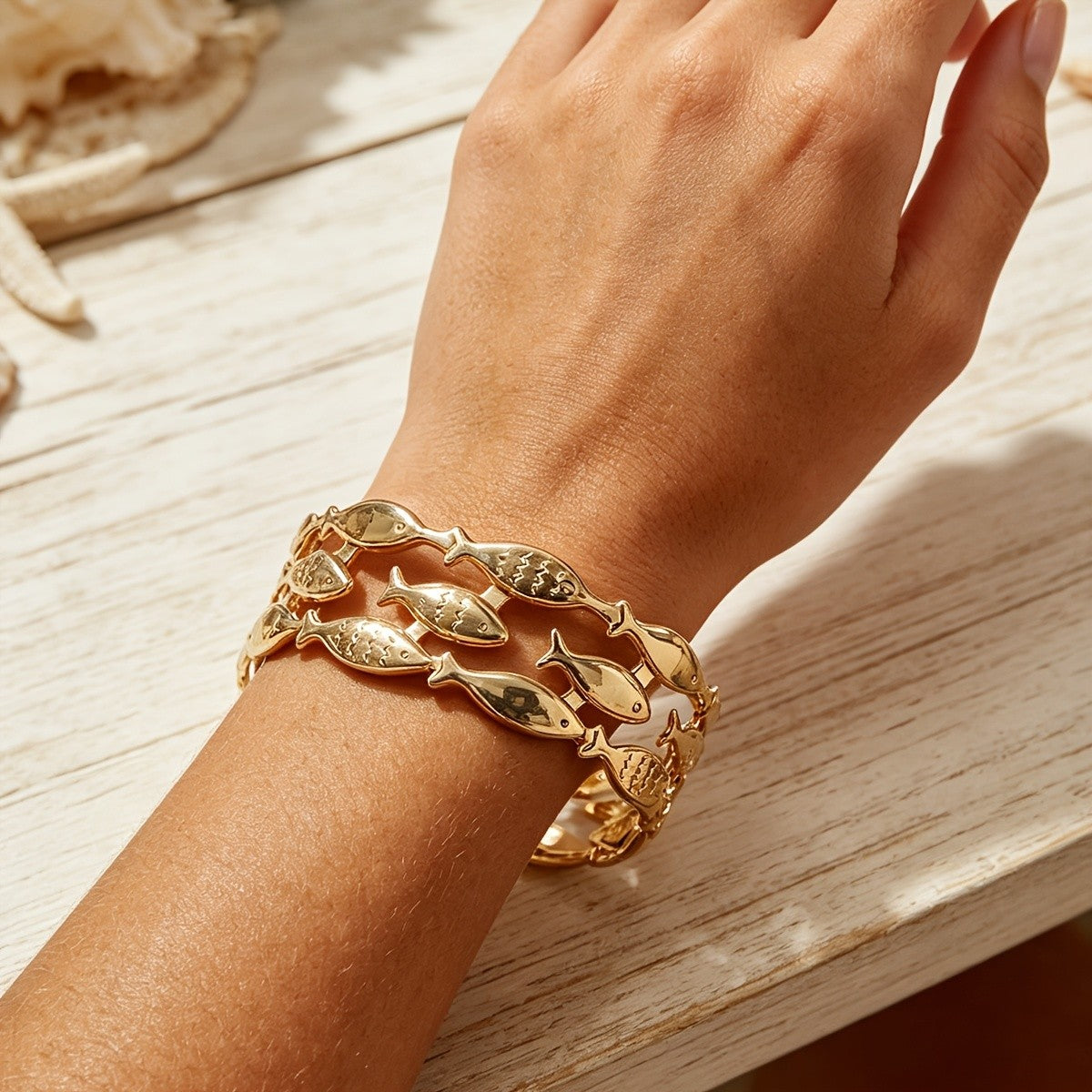 18k Vintage Fish Bracelet