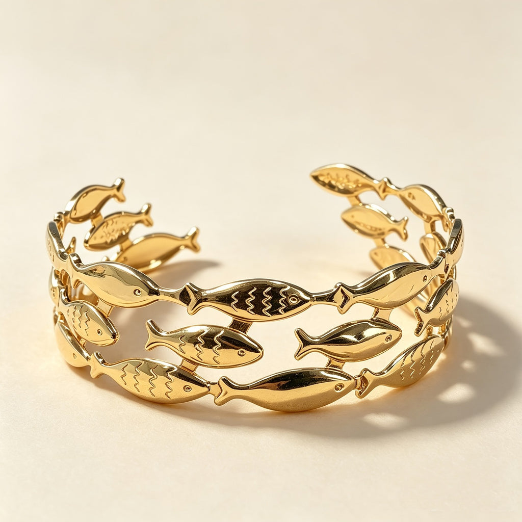 18k Vintage Fish Bracelet