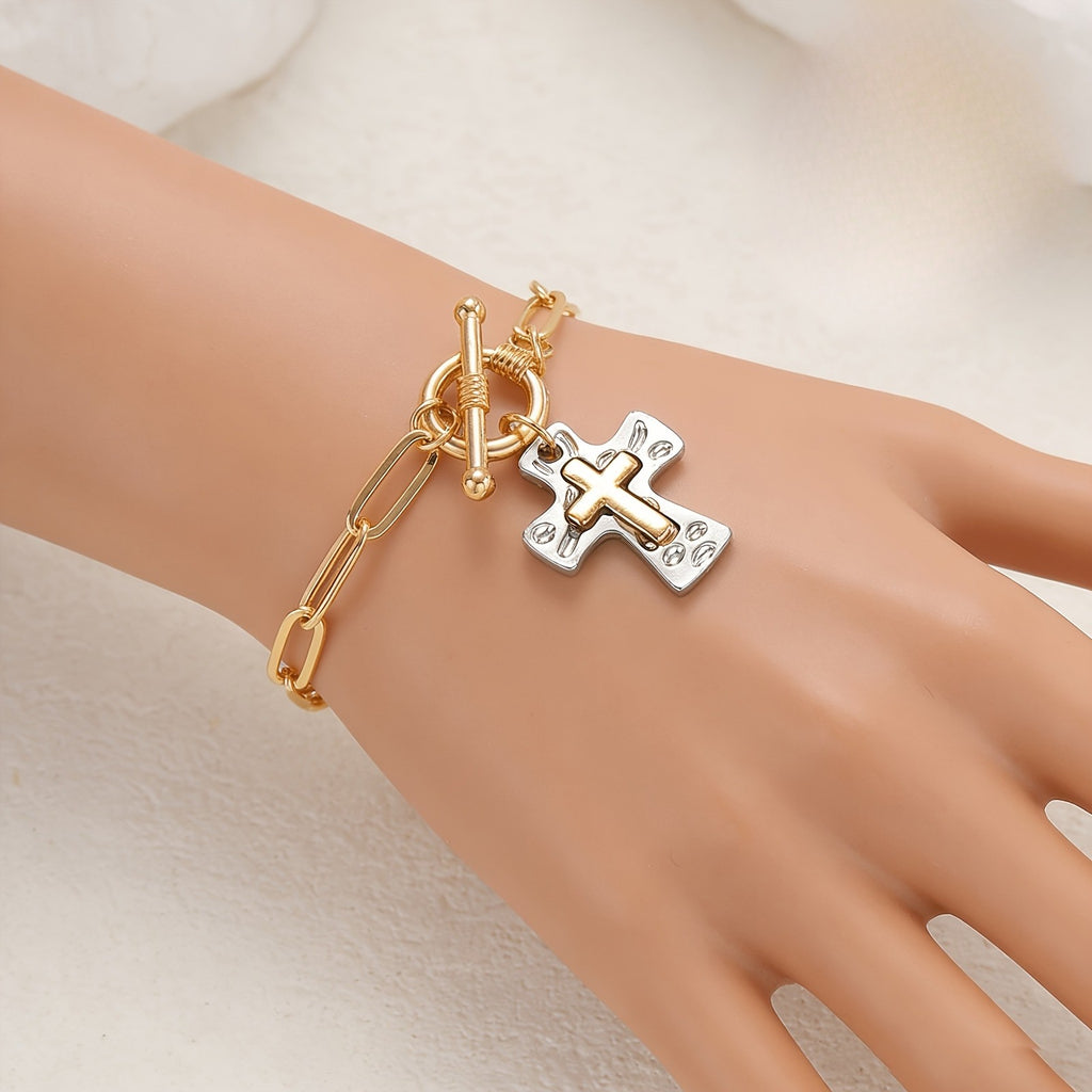 18k Vintage Cross Bracelet