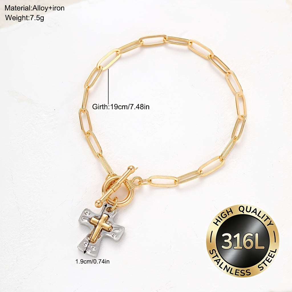 18k Vintage Cross Bracelet