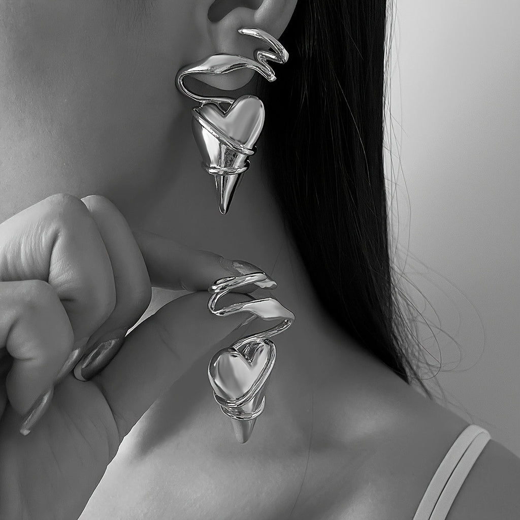 Elegant Heart Drop Earrings