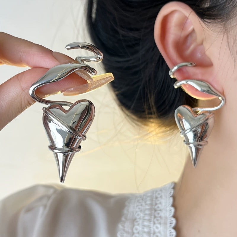 Elegant Heart Drop Earrings