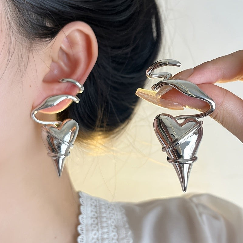 Elegant Heart Drop Earrings