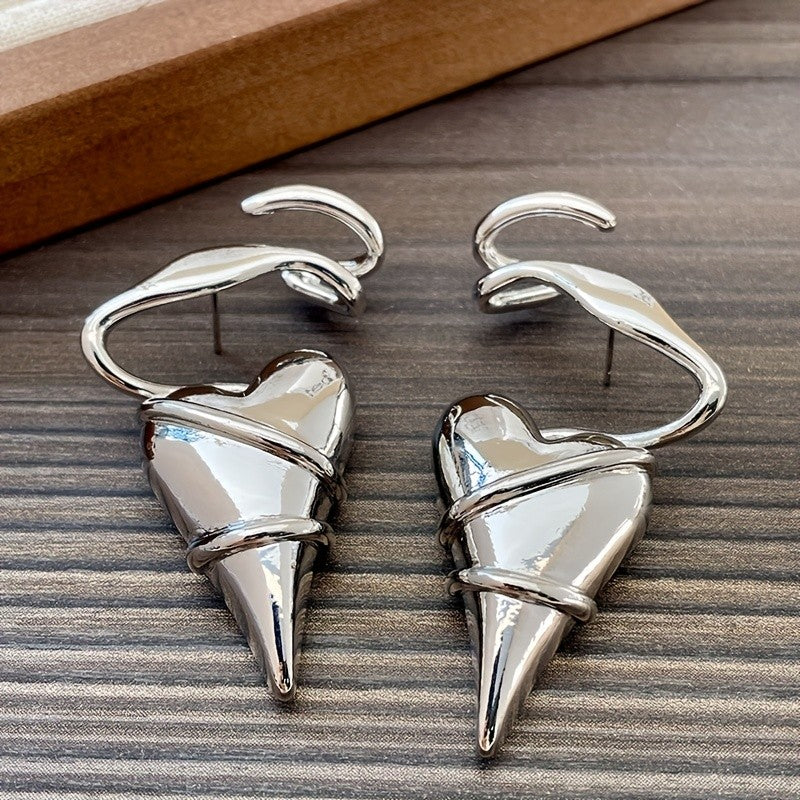 Elegant Heart Drop Earrings