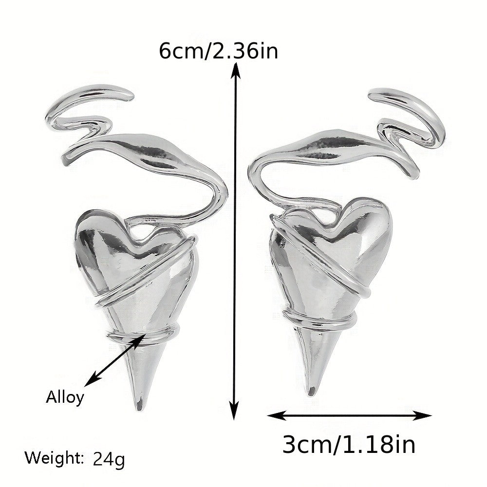 Elegant Heart Drop Earrings