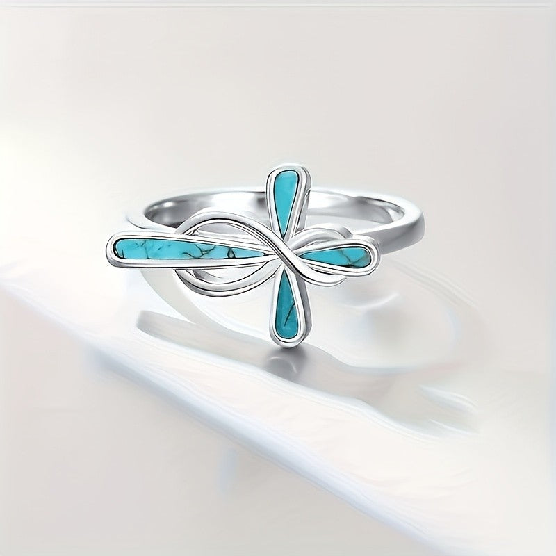 Elegant Turquoise Dragonfly Ring