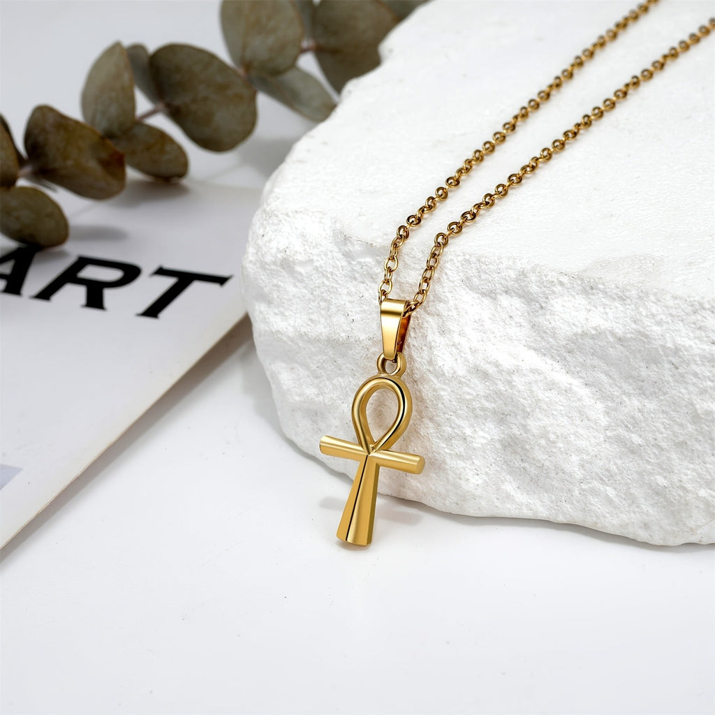 18k Minimal Ankh Necklace