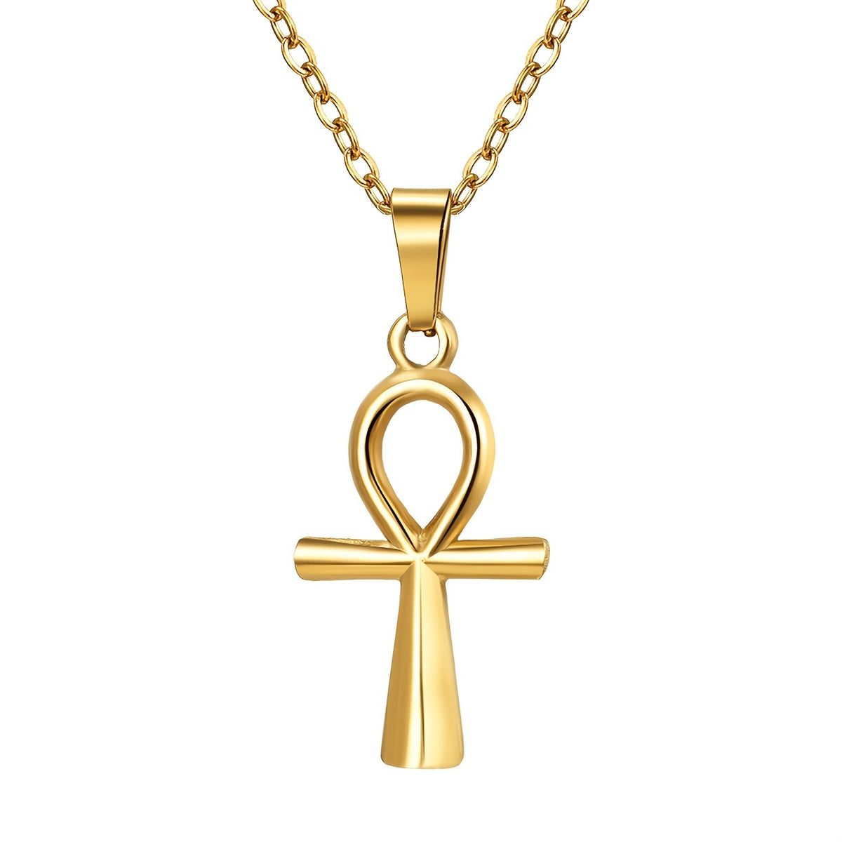 18k Minimal Ankh Necklace