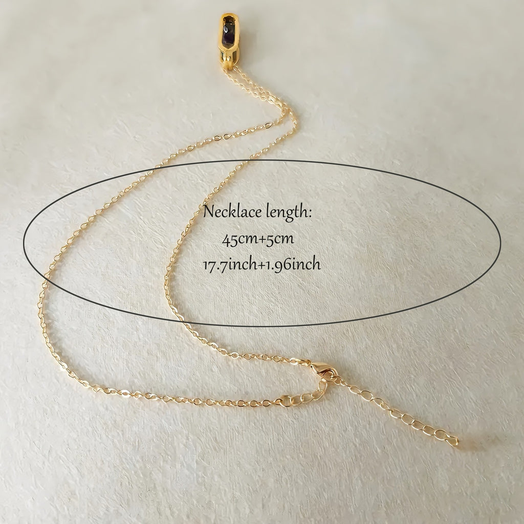 14k Vintage Stone Bar Necklace