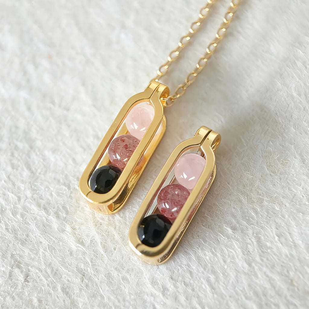 14k Vintage Stone Bar Necklace