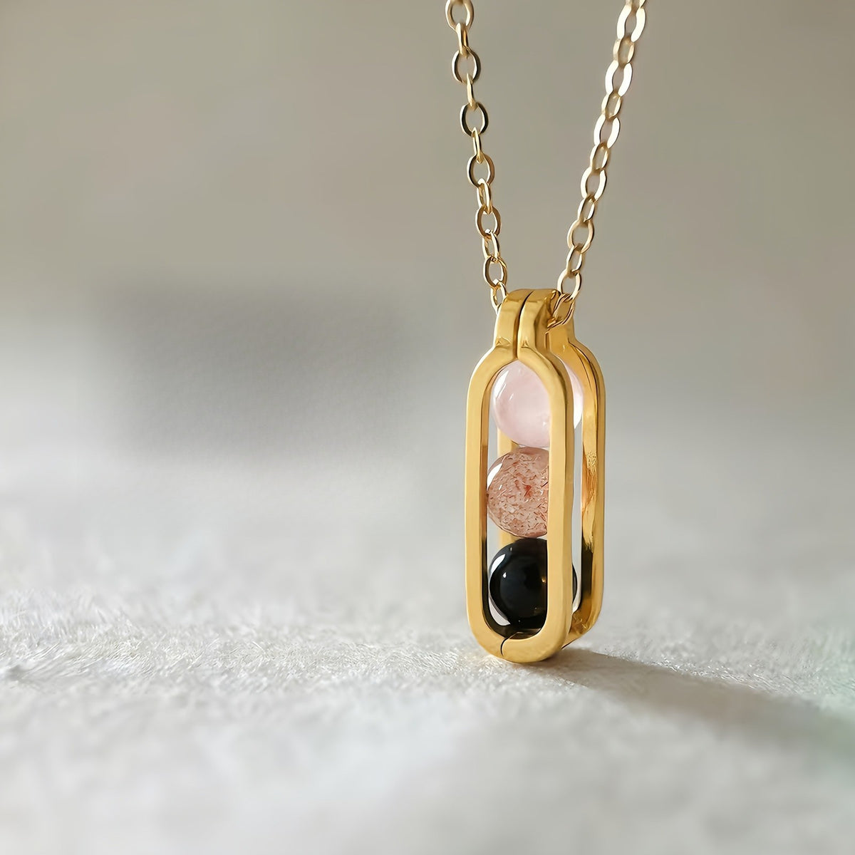 14k Vintage Stone Bar Necklace