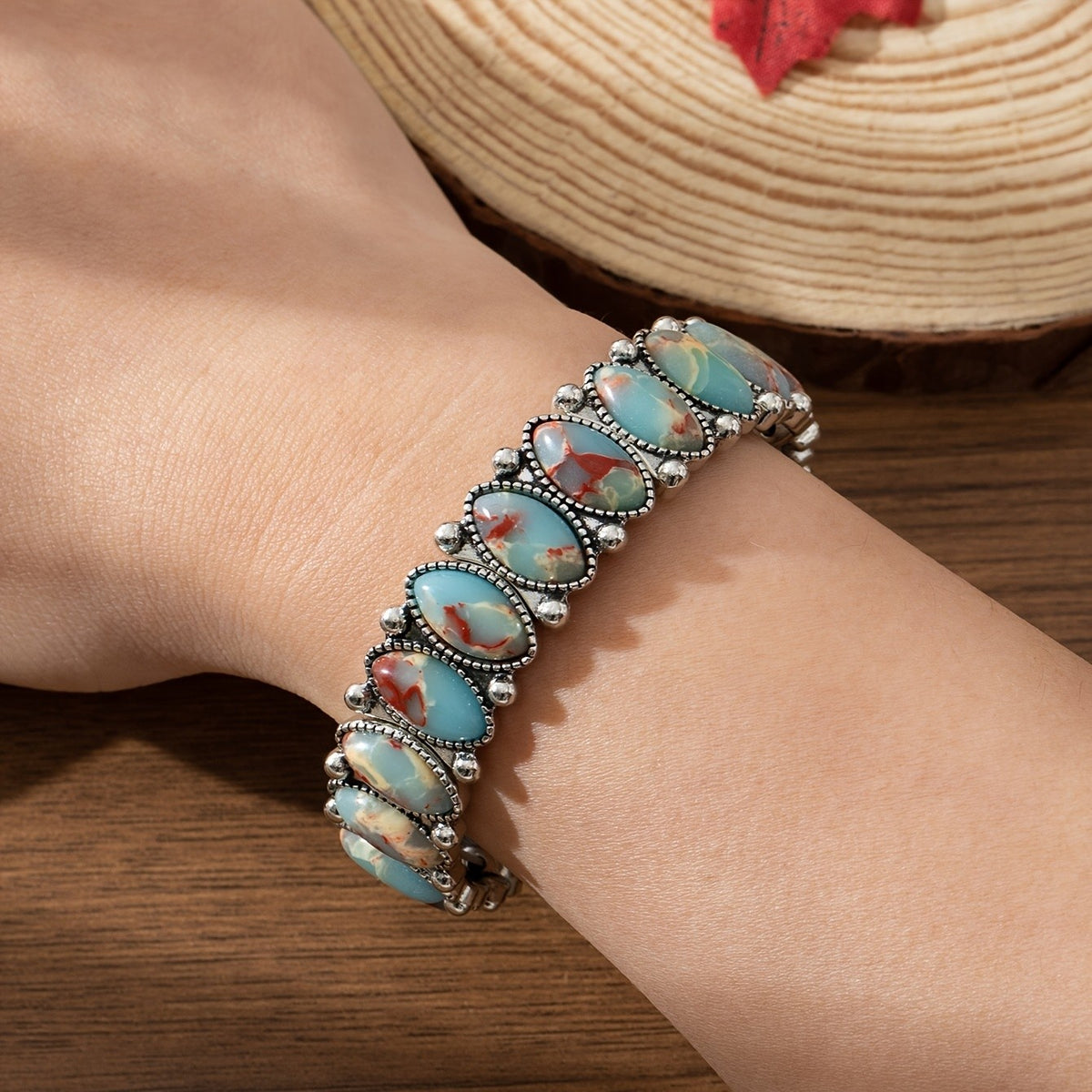 Vintage Turquoise Marquise Bracelet