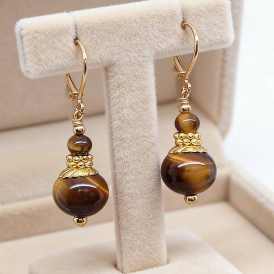 Vintage Stone Drop Earrings