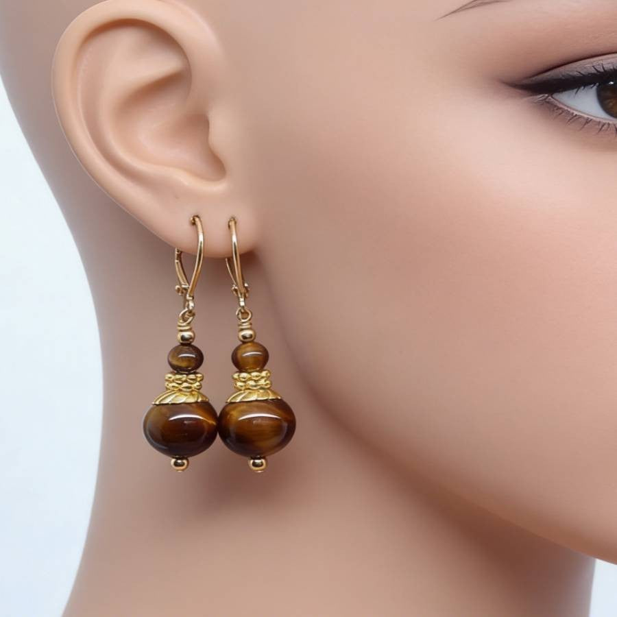 Vintage Stone Drop Earrings