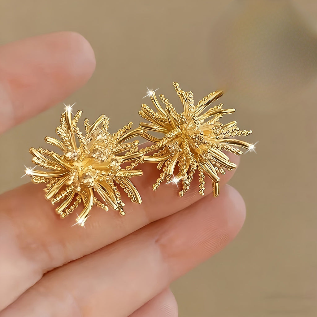 18k Elegant Firework Stud Earrings