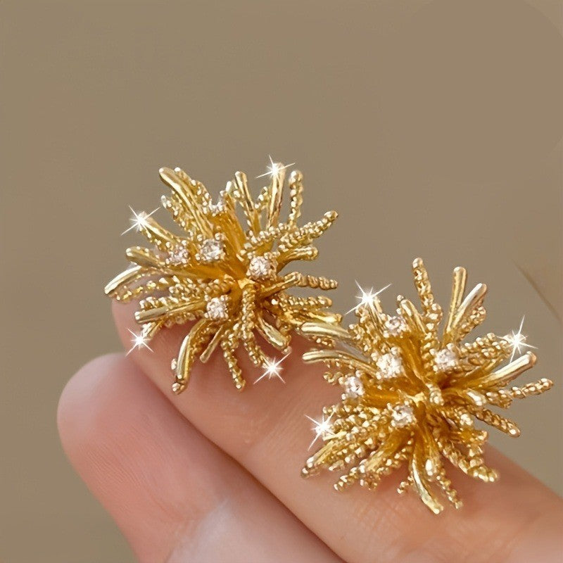 18k Elegant Firework Stud Earrings