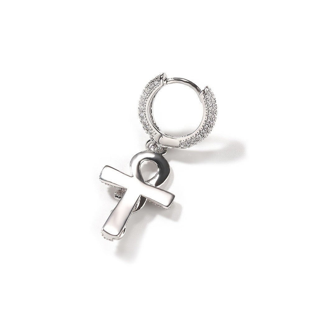 18k Elegant Ankh Drop Earrings