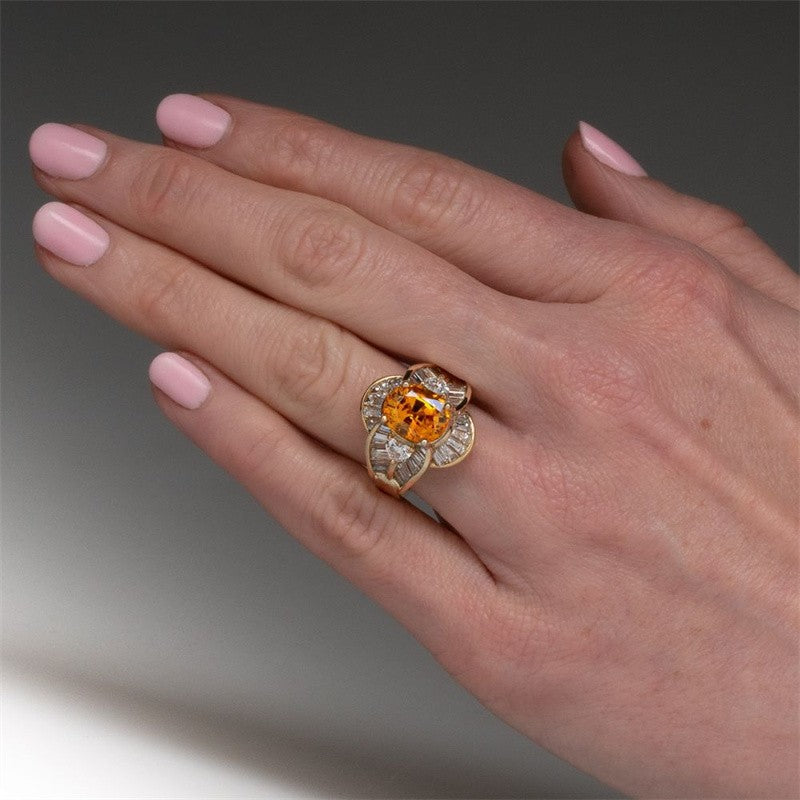 18k Elegant Yellow Stone Ring